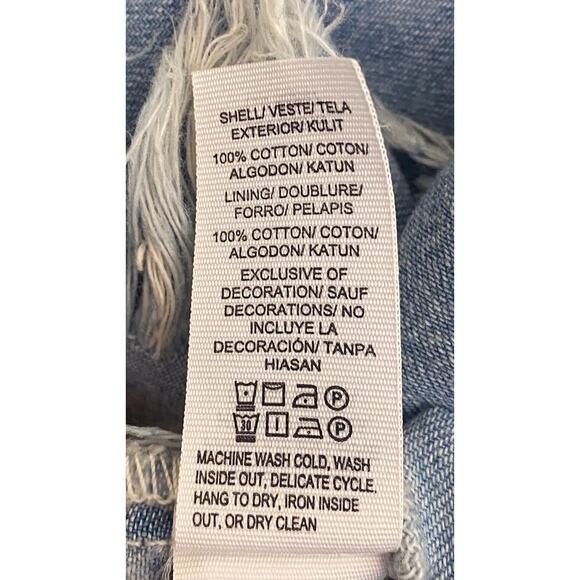 Lucky Brand Women's Lightweight Denim Button Up Shirt Embroidered LadyBug Cotton - Picture 6 of 7